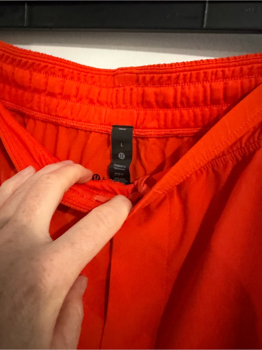 Lululemon Pace Breaker Linerless Shorts Men’s Size L Red Orange - Picture 6 of 6